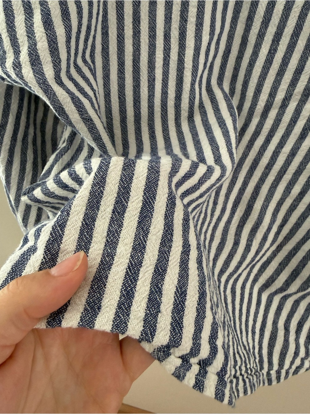 Velvet Heart Vince Striped Linen Blend Babydoll Top Puff Sleeve Oversized XL - Picture 7 of 7